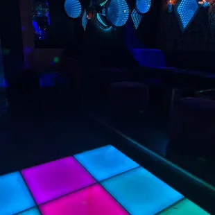 a colorful dance floor