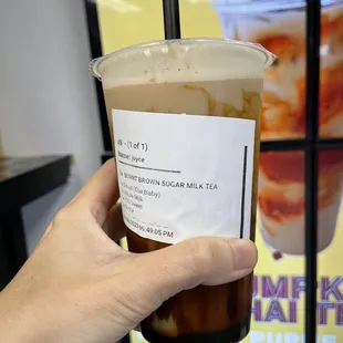 Burnt brown sugar milk tea, nice