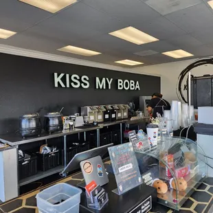 a coffee shop counter