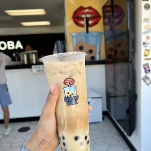White rabbit boba milk tea