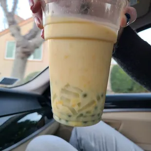 Tongan Mango Otai with lychee jelly and kiwi popping boba