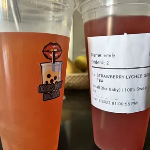 Strawberry lychee green tea