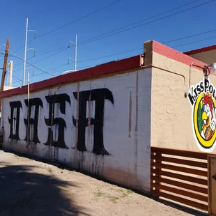 a sign on the side of a building