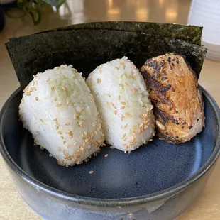 snow crab and yaki onigiri