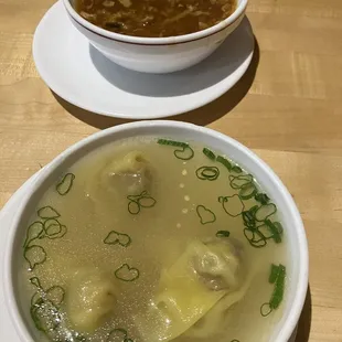 Wonton Soup, Hot and Sour Soup