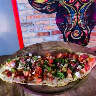 Special chorizo and tomato flatbread