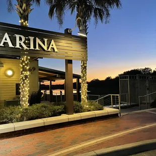 the entrance to the marina