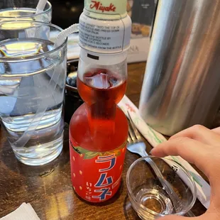 Kisso sushi: Japanese soda, tasted good, hard to drink, but worth trying for the experience