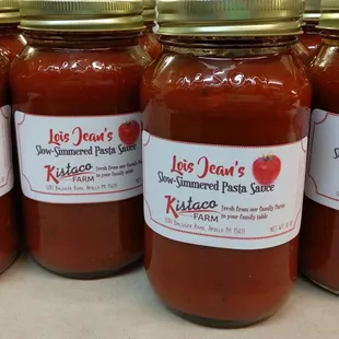 Lois Jean's Pasta Sauce - made with homegrown tomatoes, peppers and onions!