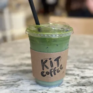 Lavender fields : Matcha + Blueberry lavender milk