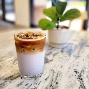 Lavender Skies - espresso with blueberry lavender milk