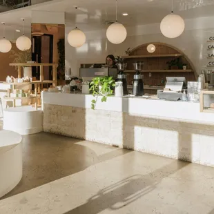 the interior of a coffee shop