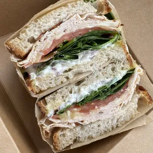 Turkey sandwich on ciabatta