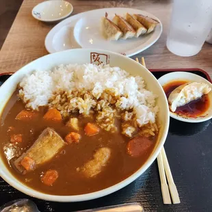 Curry Rice and gyoza...