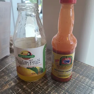 My drink to cool down my toungue after eating this hot sauce.