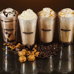  variety of iced coffees