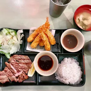 2 items Bento Box - Beef Teriyaki (sauce on the side); 5 Piece EbI Fry $20.35 /Really delicious!