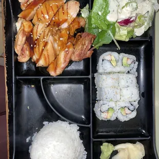 Chicken Teriyaki Combo California Roll House Salad Rice