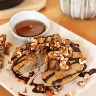 Banana walnut pancakes