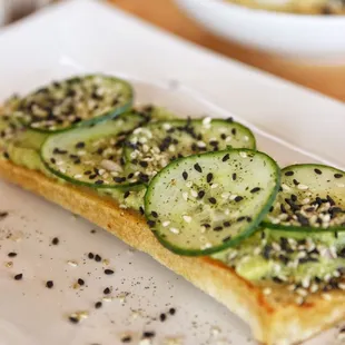 Smashed Avocado Toast w/ Guac, Cucumber, &amp; Sesame Togarashi
