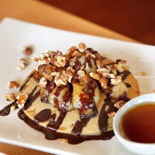 Banana walnut pancakes