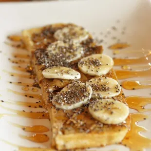 Sunflower Butter Banana w Honey &amp; Chia Seeds toast