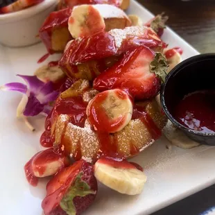 Strawberry and Banana Mini waffles