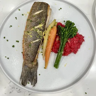 Branzino - the meat was so tender, veggies cooked perfectly