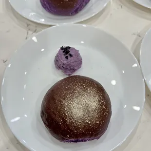 Ube Pandesal with Ube butter - light and airy, almost crisp outside and then fluffy inside. Ube butter actually tasted like Ube.