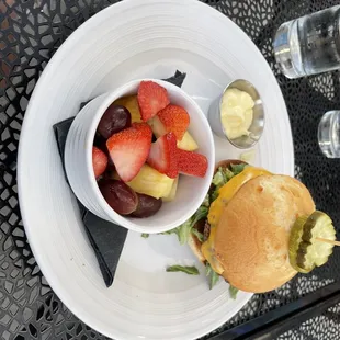 Impossible Burger with American Cheese and Gluten-free Bun