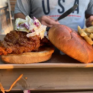 Hot-Honey Dipped Chicken Breast Sandwich