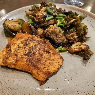 Salmon was perfectly cooked.