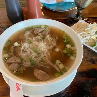 P5. Pho with Combination of Slices Rare Steak Brisket and Beef Meatball