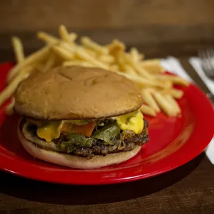 Green Chile Cheeseburger