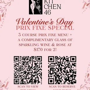 Join us on Valentine's Day! Only on February 14th, 2024.   Check out our menu and reserve your table by scanning the QR code!