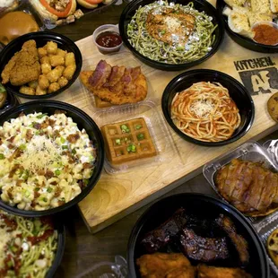 a table full of food