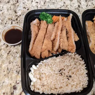 pork tonkatsu with brown rice