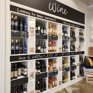 Their wine wall selection - all hand-picked by the founder of the store.