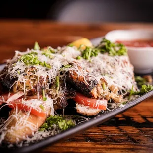 a plate of food on a table