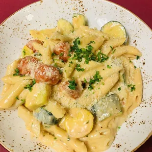 a pasta dish on a plate