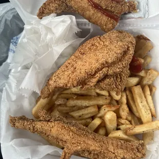 2pc catfish platter w fries