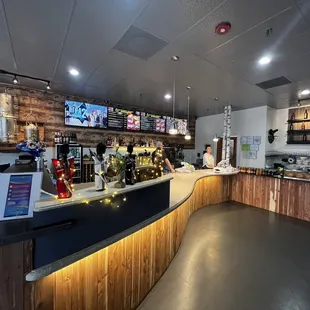 the bar and counter area