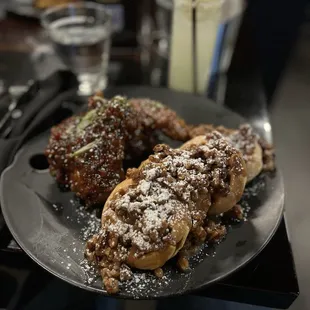 Asian Hennessy chicken wings &amp; butter pecan waffles