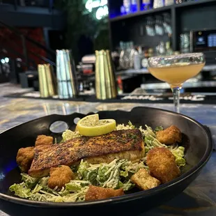 Blackened salmon Caesar