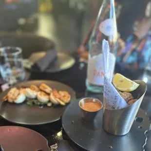 Dream Eggs with Blackened Shrimp &amp; Salmon Bites