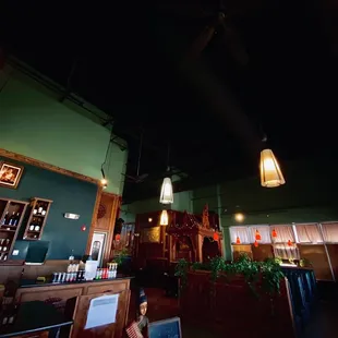 the bar and dining area