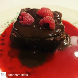 Dark chocolate &amp; raspberry heaven on a plate