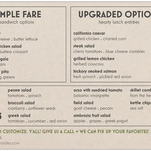 Sample Office Lunch Menus! Delivered boxed or buffet-style!