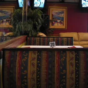 booths inside the dining area