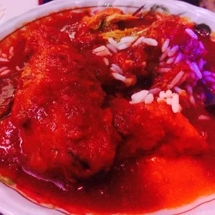 Chicken wings in spicy tomato sauce - not really worth it...